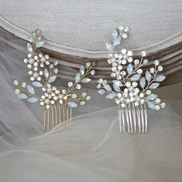 Wedding Hair Jewelry Gold Silver Color Small Comb Bridal Piece Handmade Crystal Women Ornament 230809