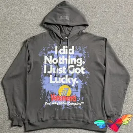 여자 후드 땀 셔츠 fw 세탁 회색 심사 I Got Lucky Hoody 남자 여자 1 빈티지 오버 사이즈 headie limited Edition VTM 230809