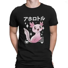 Męskie koszule harajuku tshirt kawaii axolotl elegancka poliestrowa koszula ponadgabarytowy