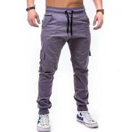 Mens Pants Men MultiCocket Splice Jogger Male Loose Midje Laceup Sports Pencil Trousers Four Seasons Casual Woven Fabric Sportswear 230810