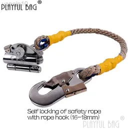 Rock Protection Outdoor construction Self locking device of safety rope Fall arrestor Nylon rope fall preventer Safety part ZL117 cliff-climb HKD230810