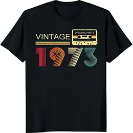남자 티셔츠 빈티지 1973 Y2K 티셔츠 남자 남성용 50 번째 생일 선물 남편 형제 친구 아빠 1973 Modal 0-Neck tshirt 230809