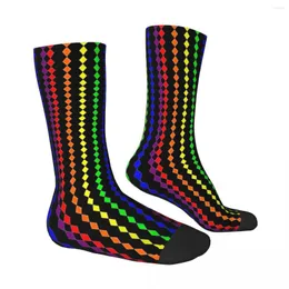 Kvinnors strumpor Rainbow Diamond LGBTQ Pride Design för kärleksfulla människor Sockningar vuxna unisex män