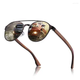 Sunglasses In High-grade Round Polarized Women Men 2023 Brand Fashion Colorful Wooden Driving Glasses Mirror Shades Uv400