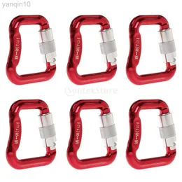 Rock Protection 6Pcs 20KN Aluminum Auto Locking Carabiners Powered Paragliding Lock for Rock Climbing Paragliding Mountaineering Equipment HKD230810
