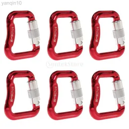 Rock Protection 6pcs 20kn Aluminium Auto Locking Carabiners Lock Paragliding Lock لتسلق الصخور المعدات المتسلقات المتسلق HKD230810