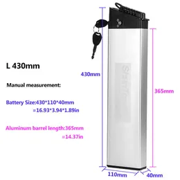 Folding ebike battery 48V 14Ah 12.8ah 10.4ah ebike akku DCH-006 L430mm for Fiido M21 Engwe EP-2 e-bike batteries