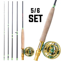 Rod Reel Combo Sougayilang Fly Fishing Rods and Reels 5 sections Carbon 5 6 for Trout Perch Suitable Leisure 230809