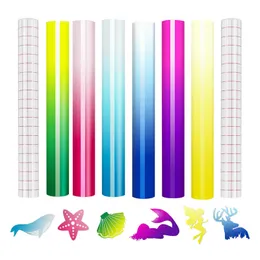 Window Stickers HTVRONT 6pcs 12x10'' Cold Sensitive Color Changing Vinyl Adhesive Permanent Sheets 2pcs Transfer Paper Tape for Cup Decal 230810