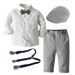 Clothing Sets Kid Boys Formal Party Outfits Clothes Set Wedding Birthday Toddler Boy Gentleman Handsome Children Elegant Suit 2 3 4 5 6 Years 230809