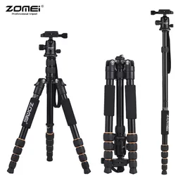 Tripods Zomei Camera Tripod Travel Przenośna kamera Tripod do DSLR Profesjonalny aparat Tripod Q100 Q111 Q555 Q666 230809