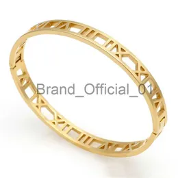 Fashion Silver Stainless Steel Shackle Roman Bracelet Jewelry Rose Gold Bangles Bracelets For Women Bracelet x0810