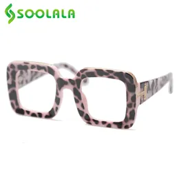 Reading Glasses SOOLALA Big Square Reading Glasses Women Men Brand Designer Lesebrillen Presbyopia Glasses with Diopter Eyewear 0.5 1.0 to 4.0 230809