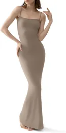 Designer Fashion Women's Casual Slip Maxi Dress Ribbed Bodycon Summer Dresses