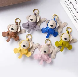 Monkey Keychains 반지 y 편지 애호가 자동차 키링 FOBS PU 가죽 동물 펜던트 키 체인 남성 여성용 가방 가방 만화 패션 보석 선물을위한 액세서리