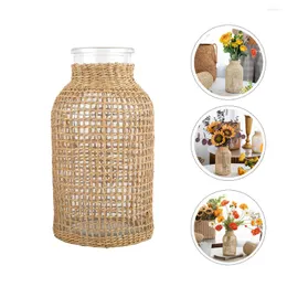 Vases Straw Plants Pots Indoor Flower Container Decor Artificiales Decorativas Para Sala