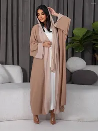 Ethnic Clothing Siskakia Fashion Muslim Set Business Women's Bottoming Jumpsuit And Kimono Abaya 2 Pieces Gown Suit Middle East Islamic