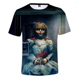 Męskie koszulki horror horror annabelle 3d printed men men t-shirt mody koszulki streetwearu ponadgabarytowe topy harajuku duże ubranie