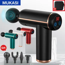 Massage Gun MUKASI Massage Gun Portable Percussion Pistol Massager For Body Neck Deep Tissue Muscle Relaxation Gout Pain Relief Fitness 230810