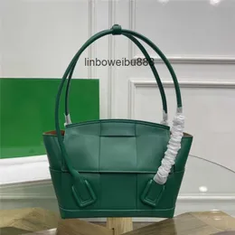 AA Designer Luxury Womens Leather Open Open Arco Tote Small Green Handbag KF A Quality Size CM 01M5