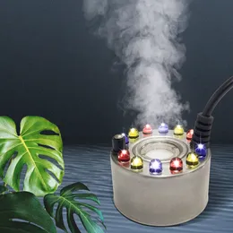 أحواض السمك 12 LED ATOMIZER الملونة الخفيفة الصوتية صانع مياه مياه النافورة بركة