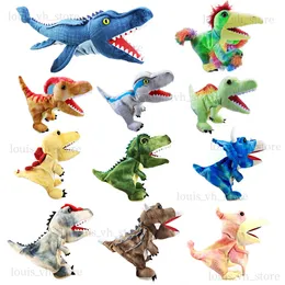 NUOVO 11 stile Dinosaur Puppet Plush Toys Kindergarten Performance Hand Control Glovestriceratops Tyrannosaurus Dilophosaurus T230810