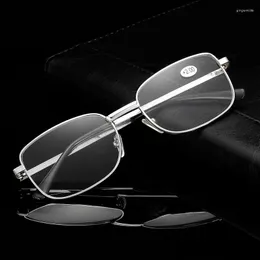 Sunglasses Reading Glasses Metal Rectangular Frame Vintage Men Women Unisex Eyewear Optical Spectacles Male Goggle 1.00