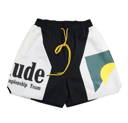 Designer Rhude Mens Womens Shorts Summer Fashion Beach Pants Rhude Men High Quality Street Wear Red Blue Black Purple Loose