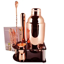 Bar Tools 57 Piece Cocktail Shaker Set Bartender Kit Tool Wine Spoon Strainer Muddler Jigger Martini with Stylish Stand Drinks Recipe 230809