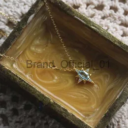 925 Sterling Silver Simple Opal Stars Chiker Shiny Shiny Azzurro Pendants Collane Girl per regalo Accessori fini NK142 X0810