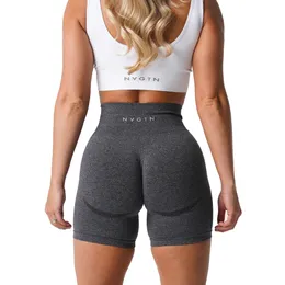 Yoga outfit nvgtn kvinnors sömlösa höga midjeshorts leende kontur cykling shorts gym yoga träning casual sport 230809