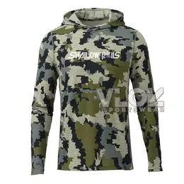 Outdoor Shirts Shallow Tails Hood Fishing Shirt Professional Men Long Sleeve Fish Jersey Hoodie Breathable UV Protection UPF50 T-shirt Apparel 230810