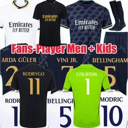 23 24 선수 팬 Arda Guler Soccer Jerseys Bellingham Real Madrids 2023 2024 Valverde Alaba Vini Jr Camavinga Tchouameni Kroos Modric Football Kids Shirt 4XL