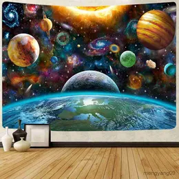 Tapestries Cosmic Mysterious Planet Tapestry Psychedelic Universe Outer Space Tapestries Night Sky Wall Hanging Cloth for Home Bedroom Dorm R230810