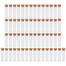 50Pcs/Pack 25X95mm Flat Bottom Tea Plastic Test Tube Drosophila Vials Culture With Cork Stoppers