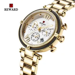 Other Watches REWARD Gold Watch Women Ladies 3 ATM Waterproof Steel Women's Bracelet Female Clock Relogio Feminino 230809