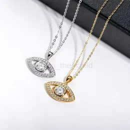 Pendant Necklaces 925 Sterling Silver Moissanite 1.0CT Round Cut Evil Eye Pendant Necklace Party Jewelry