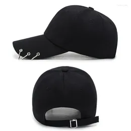 Ball Caps Hip Hop Women's Baseball Cap z Ring Circle Snapback Hats dla mężczyzn kobiety unisex tatę hat regulowany Kpop Kpop w stylu gorra