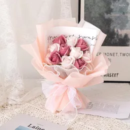 Kwiaty dekoracyjne mydło róży kwiat bukiet ręcznie robiony sztuczny ślub przyjęcia urodzinowe wystrój Dzień Matki Podarunek
