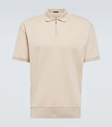 Men Polo T Shirts Summer Loro Piana Casual Polos Shirt Short Sleeve Tshirt Zipper