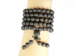 Strand Nature Volcanic Lava 8mm Gem Stone Buddhist 108 Beads Prayer Mala Multi-Purpose Stretchy Bracelet Necklace 2Strands/Pack