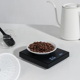 Hushållsskalor Timemore Basic Plus Black Mirror Häll över kaffe och Espresso Scale Electronic Scale Auto Timer Kitchen Scale 0.1G2KG 230810
