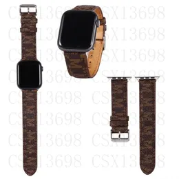 Apple Watch Band 49mm 45mm 42mm 38mm 40mm 44mm Luxury M Designs WatchBands IWATCH 8 7 6 5 4 3 2レザーMフラワーブレスレットストライプのためのファッショントップデザイナーウォッチバンドストラップ