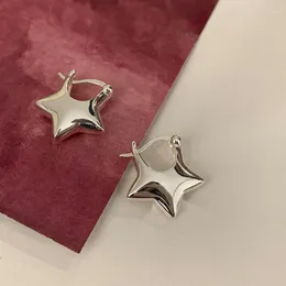 Hoop Earrings JWER S925 Silver Needle Pentagram 2023 Trendy Design Simple Star Stud For Women Girls Jewelry Wholesale