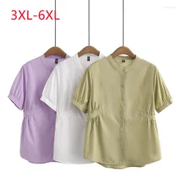 Women's T Shirts 2023 Ladies Spring Summer Plus Size Tops For Women Stor SHORT SLEEVE O-NECK VIT BUTT T-SHIRT 3XL 4XL 5XL 6XL