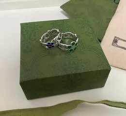 Projektanci luksusu dzwonią srebrne pierścienie dla kobiet mężczyzn w stylu vintage kwiat biżuterii