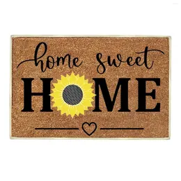 Carpets Crystal Velvet Sunflower Print Home Entrance Door Mat Non-Slip Hallway Floor Carpet Room Bathroom Rug Decor"Sweet Home" 40x60cm