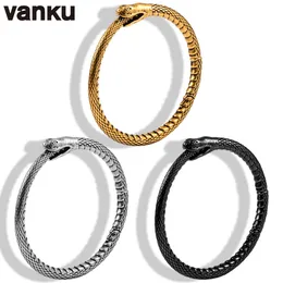 Labret Lip Piercing Jewelry Vanku 2pcs Vintage Round Ring Snake Ear Hanger Weights For Stretched Earlobe Plugs Stainless Steel Gauges 230809