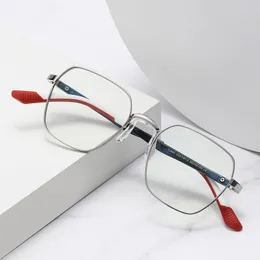 Reading Glasses Anti Blue Light Glasses Men's Metal Polygonal Unisex Reading Glasses Can Be Equipped Prescription Lens Men Glasses TJ845 230809