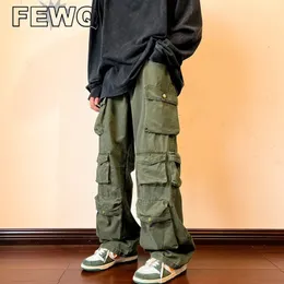 Мужские брюки Feetq Y2K Мужские грузовые штаны Multi Pocket Male Male Hiphop комбинезон High Street Baymer